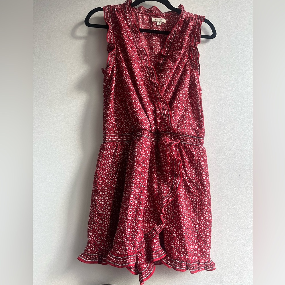 Max Studio Red Patterned Romper - image 1